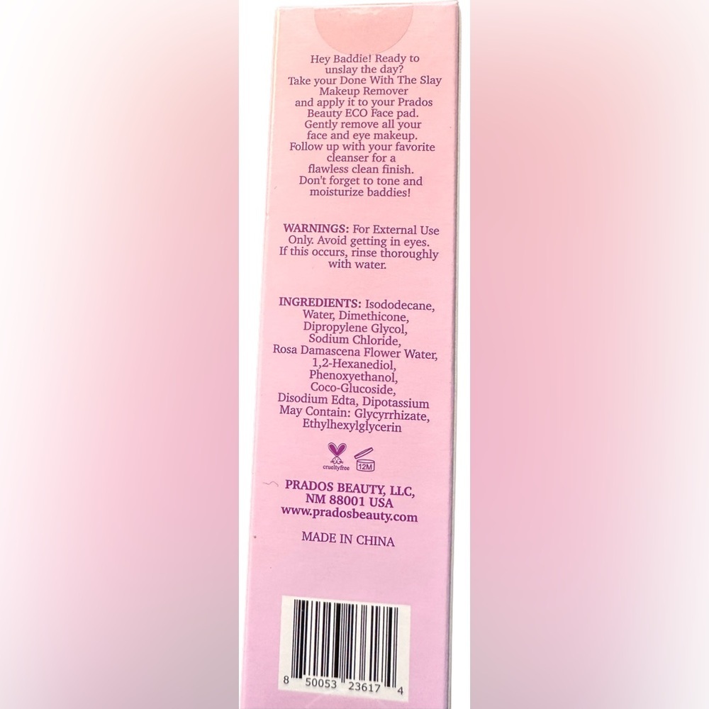 NIB PRADOS BEAUTY Done With‎ The Slay Makeup Remover 3.72 fl. Oz - Picture 3 of 7